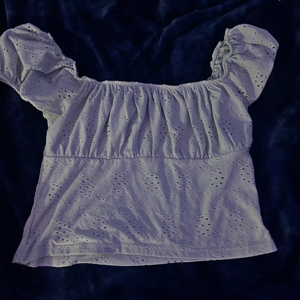 White Eyelet Off-Shoulder Top
